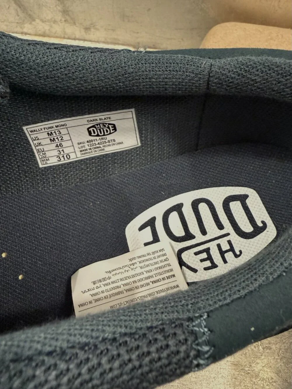 NWT! | HEYDUDE / Hey Dude | Wally Funk Mono | Slate Blue | Men's Size 13